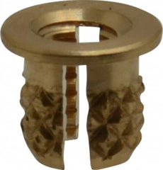 E-Z LOK - #4-40 UNC Brass Flanged Press Fit Threaded Insert for Plastic - 3/16" OAL, 0.166" Insert Diam, 5/32" Hole Diam, 5/32" Drill - Americas Tooling