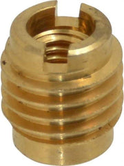 E-Z LOK - M6x1, Brass Knife Insert - 3/8" Drill, 3/8" Hole Diam, 1/2" Long, 5/8" Min Grip, M6 Hex - Americas Tooling