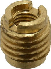 E-Z LOK - 1/4-28, Brass Knife Insert - 3/8" Drill, 3/8" Hole Diam, 1/2" Long, 0.6" Min Grip - Americas Tooling