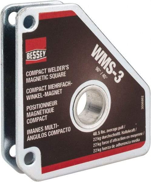 Bessey - 3-3/8" Wide x 5/8" Deep x 3-3/8" High Magnetic Welding & Fabrication Square - 48.5 Lb Average Pull Force - Americas Tooling