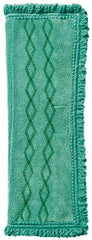 Rubbermaid - 19-1/2" Long x 14" Wide Microfiber Dust Mop Pad - Quick Connect, Green, Fringed Head - Americas Tooling