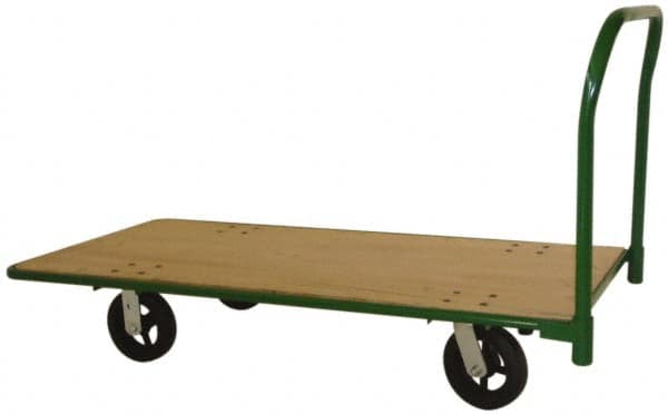 PRO-SOURCE - 2,000 Lb Capacity Hardwood/Steel Platform Truck - Hardwood Deck, 30" OAW, Rubber Casters - Americas Tooling