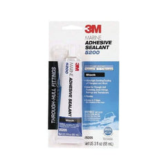 3M - 3 oz Tube Black Polyurethane Marine Adhesive Sealant - 190°F Max Operating Temp, 48 hr Tack Free Dry Time - Americas Tooling