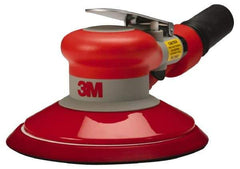 3M - 12,000 OPM, 17 CFM Air Consumption, 90 psi Air Pressure, Palm Air Orbital Sander - Round Pad, 3/8" Inlet - Americas Tooling