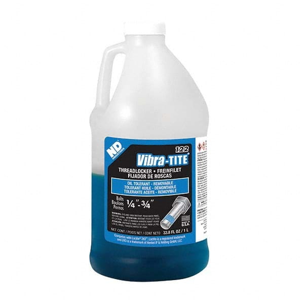 Vibra-Tite - 1 L Jug, Blue, Oil Tolerant Threadlocker - Americas Tooling