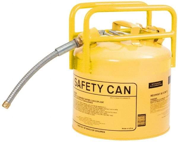 Eagle - 5 Gal Galvanized Steel Type II DOT Safety Can - 15-3/4" High x 12-1/2" Diam, Yellow - Americas Tooling