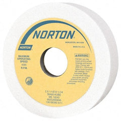 Norton - 5" Diam, 1-1/4" Hole Size, 1-1/2" Overall Thickness, 60 Grit, Type 6 Tool & Cutter Grinding Wheel - Medium Grade, Aluminum Oxide, K Hardness, Vitrified Bond, 4,585 RPM - Americas Tooling