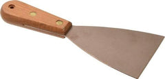 Ampco - 3-1/2" Wide Nickel Copper Putty Knife - Stiff, Wood Handle, 8-1/2" OAL - Americas Tooling