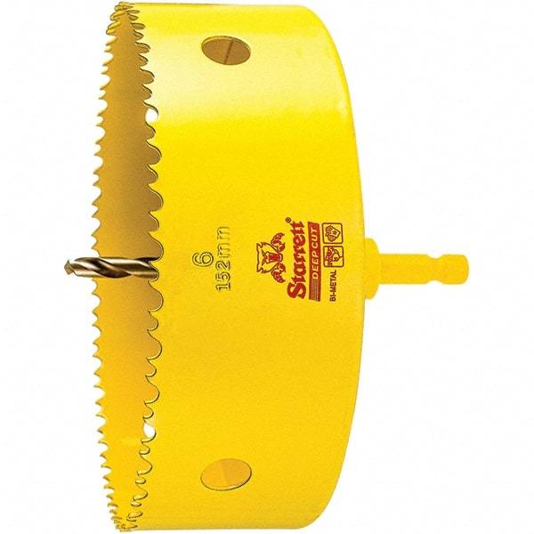 Starrett - 6" Diam, 2" Cutting Depth, Hole Saw - High Speed Steel Saw, Toothed Edge - Americas Tooling