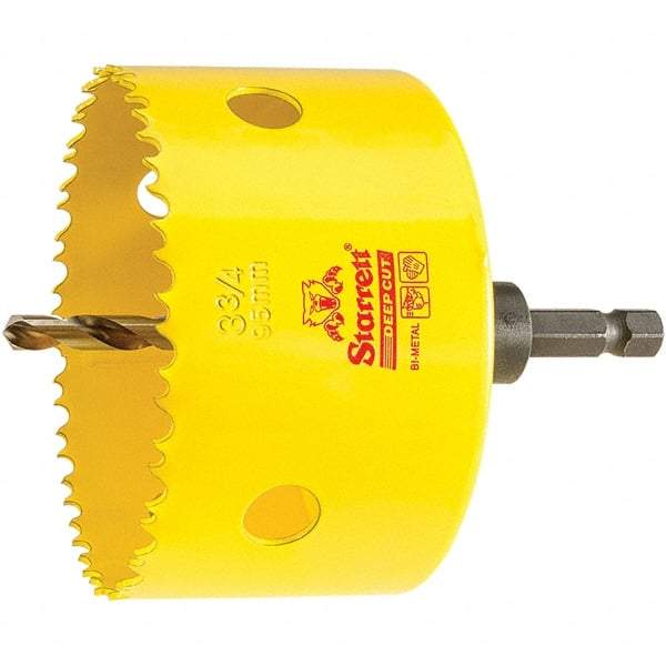 Starrett - 3-3/4" Diam, 2" Cutting Depth, Hole Saw - High Speed Steel Saw, Toothed Edge - Americas Tooling