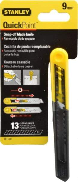 Stanley - Snap Utility Knife - 4.33" Blade, Yellow Handle, 1 Blade Included - Americas Tooling