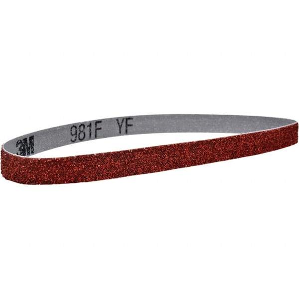 3M - 1/2" Wide x 24" OAL, 40 Grit, Ceramic Abrasive Belt - Ceramic, Coated, YF Weighted Cloth Backing, Series 981F - Americas Tooling