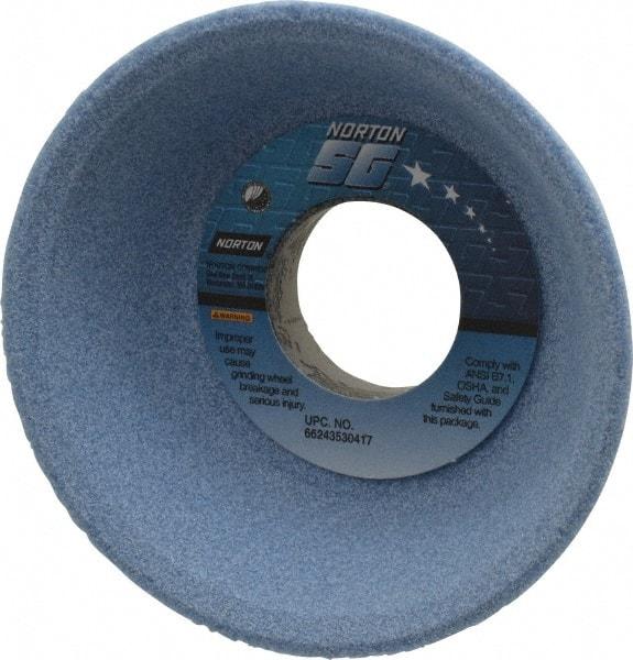 Norton - 4" Diam, 1-1/4" Hole Size, 1-1/2" Overall Thickness, 60 Grit, Type 11 Tool & Cutter Grinding Wheel - Medium Grade, Ceramic, L Hardness, Vitrified Bond, 5,730 RPM - Americas Tooling