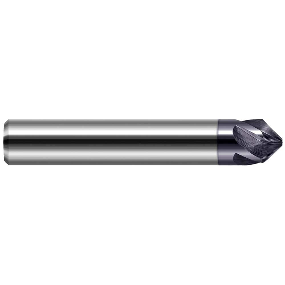 Harvey Tool - 1/2" Diam 30°/150° 3-Flute Single End Solid Carbide Chamfer Mill - Exact Industrial Supply