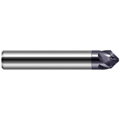 Harvey Tool - 3/8" Diam 60°/120° 3-Flute Single End Solid Carbide Chamfer Mill - Exact Industrial Supply