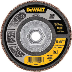 DeWALT - 4-1/2" 40 Grit 5/8-11 Center Hole Type 27 Ceramic Flap Disc - Americas Tooling