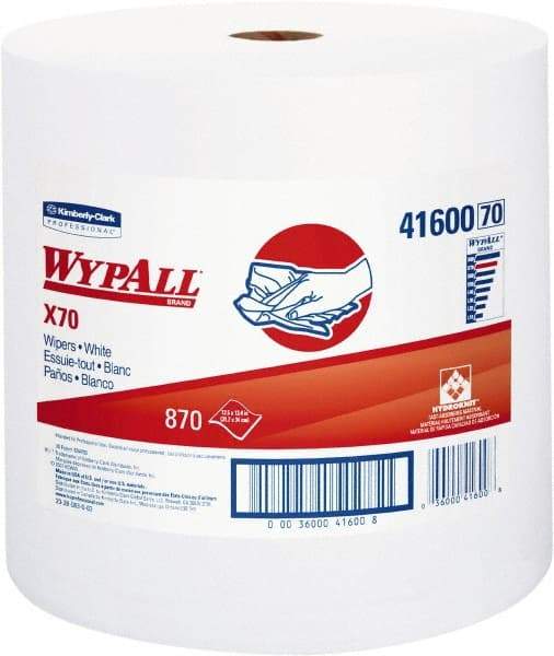 WypAll - X70 Dry Shop Towel/Industrial Wipes - Jumbo Roll, 13-3/8" x 12-1/2" Sheet Size, White - Americas Tooling