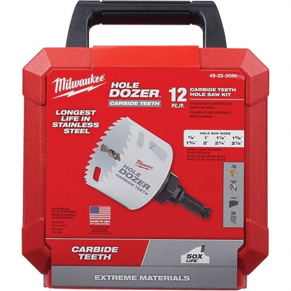 Milwaukee Tool - Hole Saw Kits Minimum Saw Diameter (Inch): 7/8 Maximum Saw Diameter (Inch): 2-1/2 - Americas Tooling