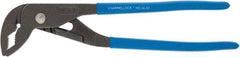 Channellock - 10" OAL, 1-1/4" Max Capacity, 5 Position Tongue & Groove Pliers - V-Jaws, Plastic Dipped Handles - Americas Tooling