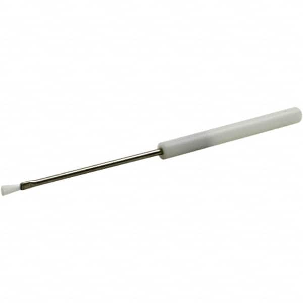 Brush Research Mfg. - 1" Angle/Flat Nylon Electronic Applicator Brush - 1/32" Bristle Length, 6-1/4" Plastic Dowel Handle - Americas Tooling