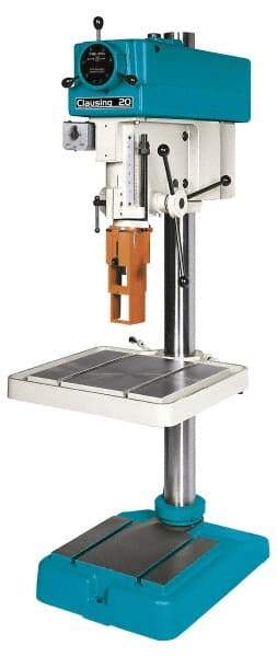 Clausing - 20" Swing, Variable Speed Pulley Drill Press - Variable Speed, 3/4 to 1-1/2 hp, Three Phase - Americas Tooling