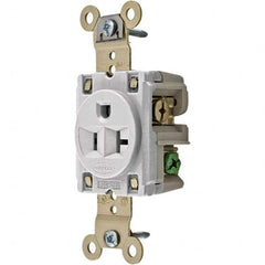 Hubbell Wiring Device-Kellems - 125V 20A NEMA 5-20R Industrial Grade White Straight Blade Single Receptacle - Americas Tooling