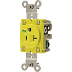 Hubbell Wiring Device-Kellems - 125V 20A NEMA 5-20R Marine Grade Yellow Straight Blade Single Receptacle - Americas Tooling