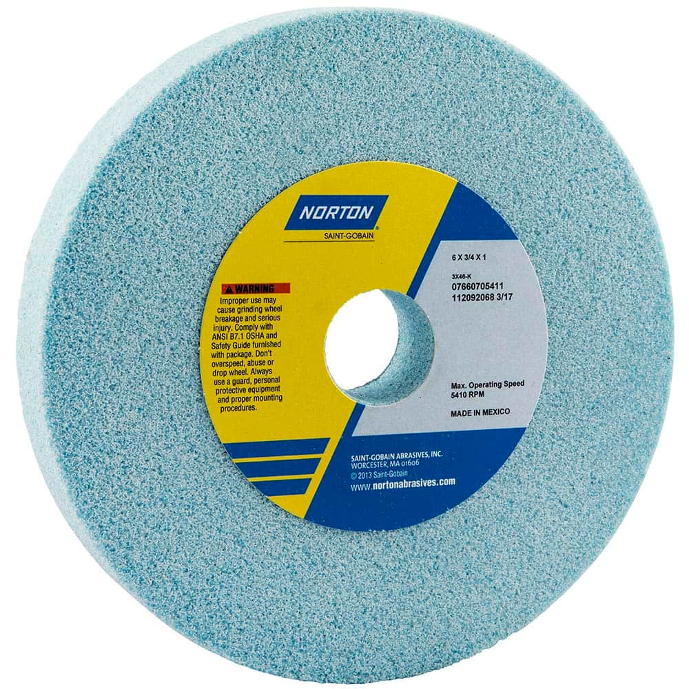 Norton - Bench & Pedestal Grinding Wheels Wheel Diameter (Inch): 6 Hole Size (Inch): 1 - Americas Tooling