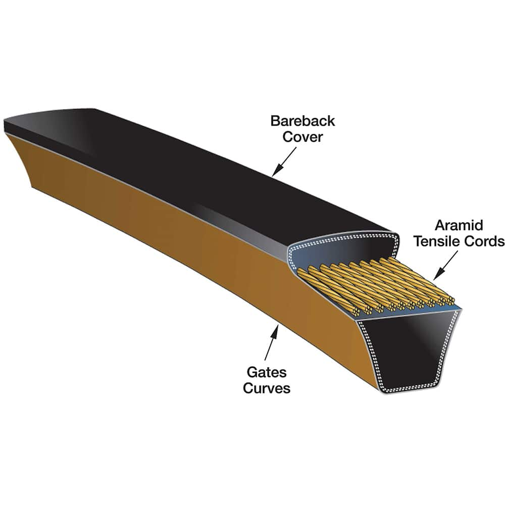 V Belt: Section BP, 17 mm Belt Width 5 mm Pitch, 160 Teeth, Neoprene, Brown, 800-5MGT-25 Belt Number