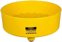 Eagle - 7" High x 18" Diam, Polyethylene, Drum Funnel with Brass Screen - 30 to 55 Gal Drum/Pail Capacity - Americas Tooling