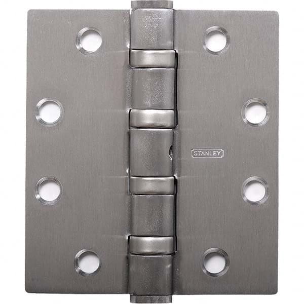 Stanley - 4-1/2" Long x 5" Wide Grade 1 304 Stainless Steel Full Mortise Ball Bearing Commercial Hinge - Americas Tooling