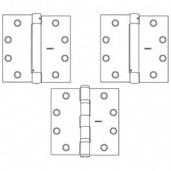 Stanley - 4-1/2" Long x 4-1/2" Wide Grade 1 Steel Full Mortise Spring Commercial Hinge - Americas Tooling