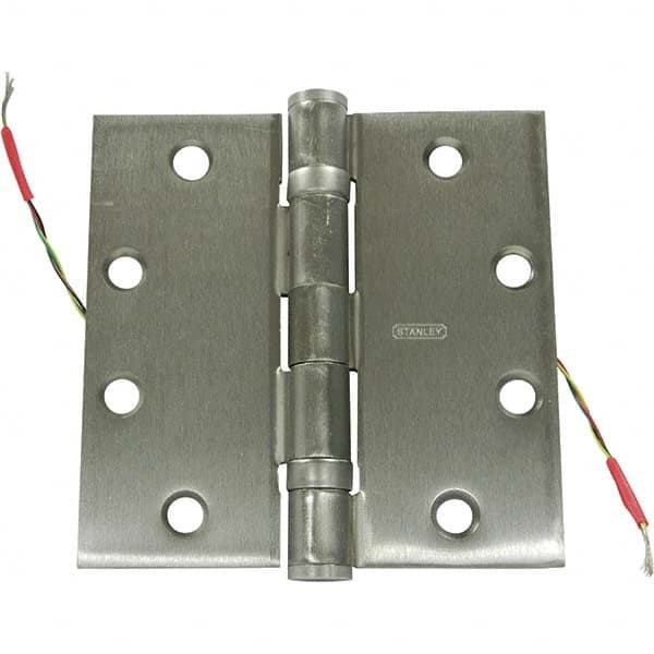 Stanley - 4" Long x 4-1/2" Wide Grade 1 Steel Full Mortise, Concealed Electric Commercial Hinge - Americas Tooling