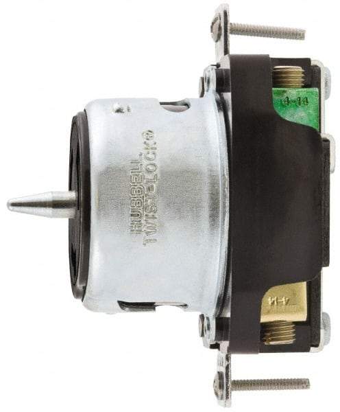 Hubbell Wiring Device-Kellems - 480 VAC, 50 Amp, Self Grounding Receptacle - 2 Poles, 3 Wire, Female End, Black - Americas Tooling