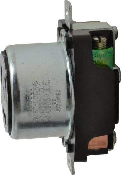 Hubbell Wiring Device-Kellems - 250 VDC, 600 VAC, 50 Amp, Self Grounding Receptacle - 3 Poles, 4 Wire, Female End, Black - Americas Tooling