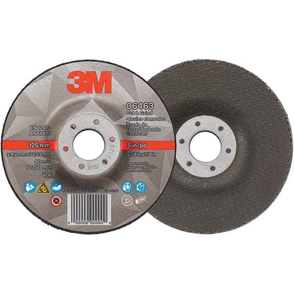 3M - Depressed-Center Wheels Wheel Diameter (Inch): 5 Wheel Thickness (Inch): 1/8 - Americas Tooling