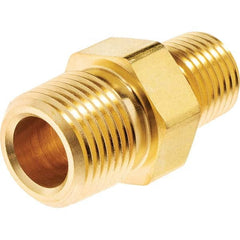 USA Sealing - 1/2 x 3/8" Brass Pipe Reducing Hex Nipple - Americas Tooling