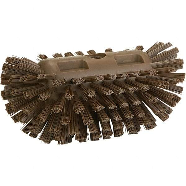 Vikan - 1-1/2" Bristle Length, Polyester Utility Scrub Brush - 8" Long x 5-1/2" Wide Head, 8" OAL, Brown, Polypropylene Block - Americas Tooling