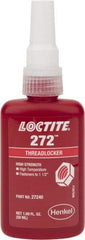 Loctite - 50 mL Bottle, Red, High Strength Liquid Threadlocker - Series 272, 24 hr Full Cure Time, Hand Tool, Heat Removal - Americas Tooling