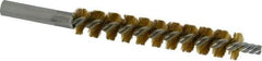 Schaefer Brush - 4" Brush Length, 5/8" Diam, Double Stem, Single Spiral Tube Brush - 6-1/4" Long, Brass, 12-24 Female Connection - Americas Tooling