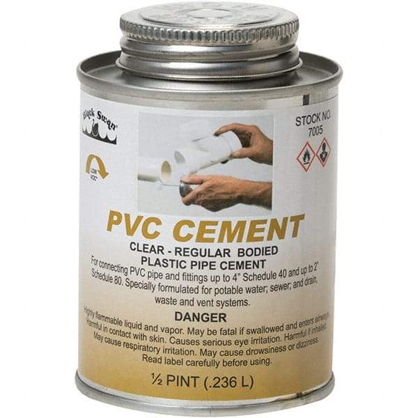 Black Swan - 1/2 Pt Regular Bodied Cement - Clear, Use with PVC - Americas Tooling