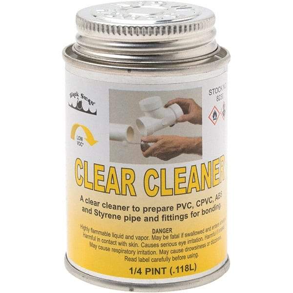 Black Swan - 1/4 Pt All-Purpose Cleaner - Clear, Use with ABS, PVC & CPVC up to 6" Diam - Americas Tooling