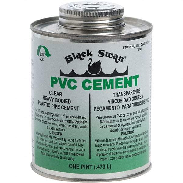 Black Swan - 1 Pt Heavy Duty Cement - Clear, Use with PVC - Americas Tooling