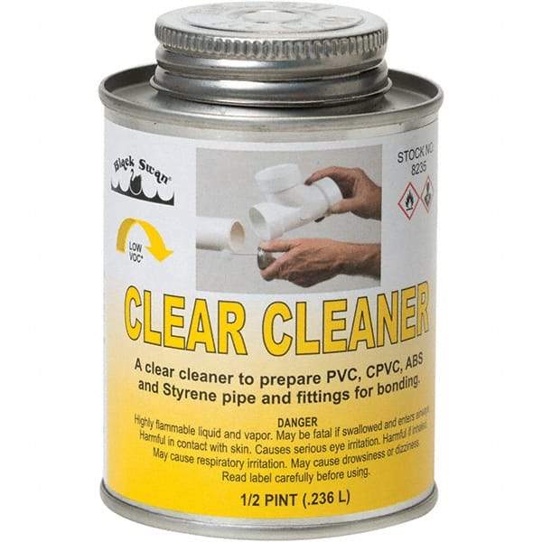 Black Swan - 1/2 Pt All-Purpose Cleaner - Clear, Use with ABS, PVC & CPVC up to 6" Diam - Americas Tooling