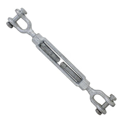 Turnbuckles; Turnbuckle Type: Jaw & Jaw; Working Load Limit: 3500 lb; Thread Size: 5/8-9 in; Turn-up: 9 in; Closed Length: 17.88 in; Material: Steel; Finish: Galvanized