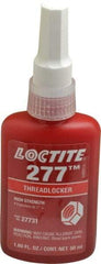 Loctite - 50 mL Bottle, Red, High Strength Liquid Threadlocker - Series 277, 24 hr Full Cure Time, Hand Tool, Heat Removal - Americas Tooling