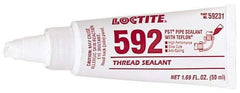 Loctite - 50 mL Tube, White, Medium Strength Paste Threadlocker - Series 592, 72 hr Full Cure Time, Hand Tool, Heat Removal - Americas Tooling