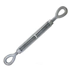 Turnbuckles; Turnbuckle Type: Eye & Eye; Working Load Limit: 3500 lb; Thread Size: 5/8-12 in; Turn-up: 12 in; Closed Length: 21.68 in; Material: Steel; Finish: Galvanized