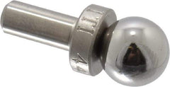 Jergens - 9.53mm Ball Diam, 4.75mm Shank Diam, Stainless Steel Checking Tooling Ball - 3/4" Ball Center to Shank Bottom, 0.3" Ball Center to Shoulder Bottom, with Shoulder, Breakaway - Americas Tooling