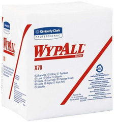 WypAll - X70 1/4 Fold Shop Towel/Industrial Wipes - Poly Pack, 12-1/2" x 12-1/2" Sheet Size, White - Americas Tooling